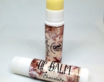 Chocolate Lip Balm - Chapstick, Natural Oils and Butters, Chocolate Scented, Shea Butter, Cocoa Butter, Beeswax, Vitamin E