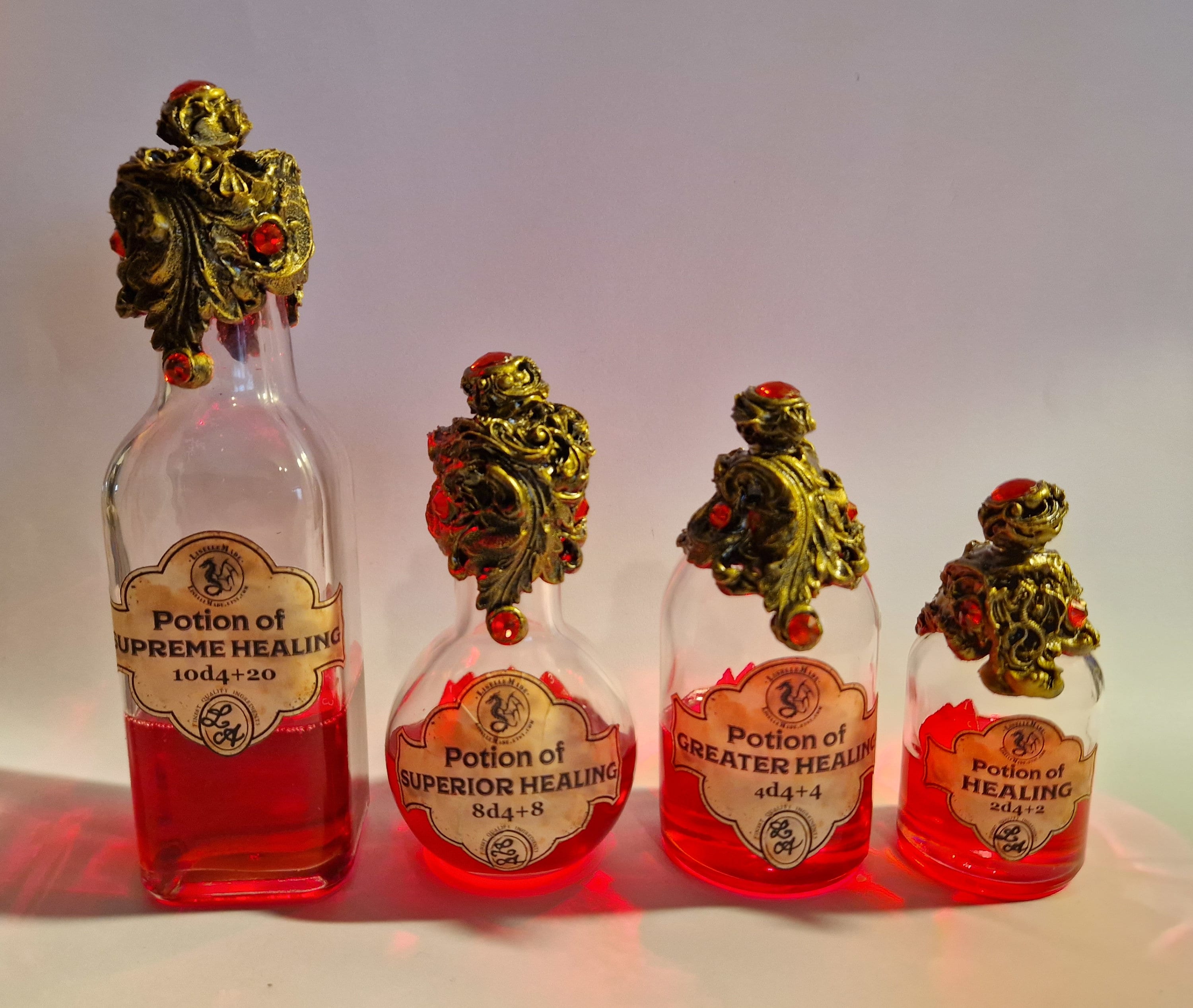 Dnd 5E Healing Potion Full Set With LED Light and D4 Dice - Etsy