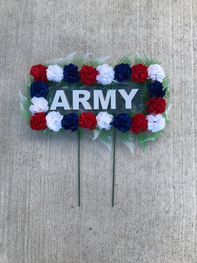 Patriotic Army Military Grave Cemetery Flowers Decoration With Etsy