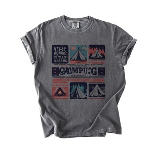 Vintage Camping T-Shirt, Retro T-Shirt, Unisex Shirt, Garment-Dyed Top, Lagerfeuer Geschenk