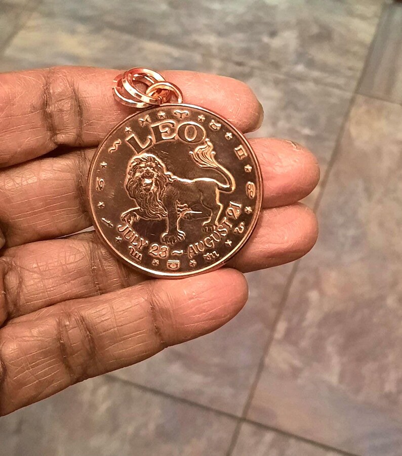 Leo Zodiac Copper Necklace: August Birthday Gift • ZO132 bild 6