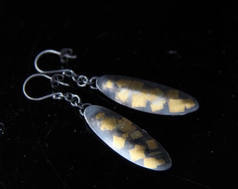 Gold Silver Earring wedding anniversary gift • mixed metal unique jewelry • MM1011
