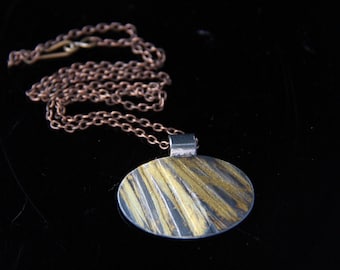 Gold Silver Pendant wedding anniversary gift • mixed metal miniature necklace • MM1013
