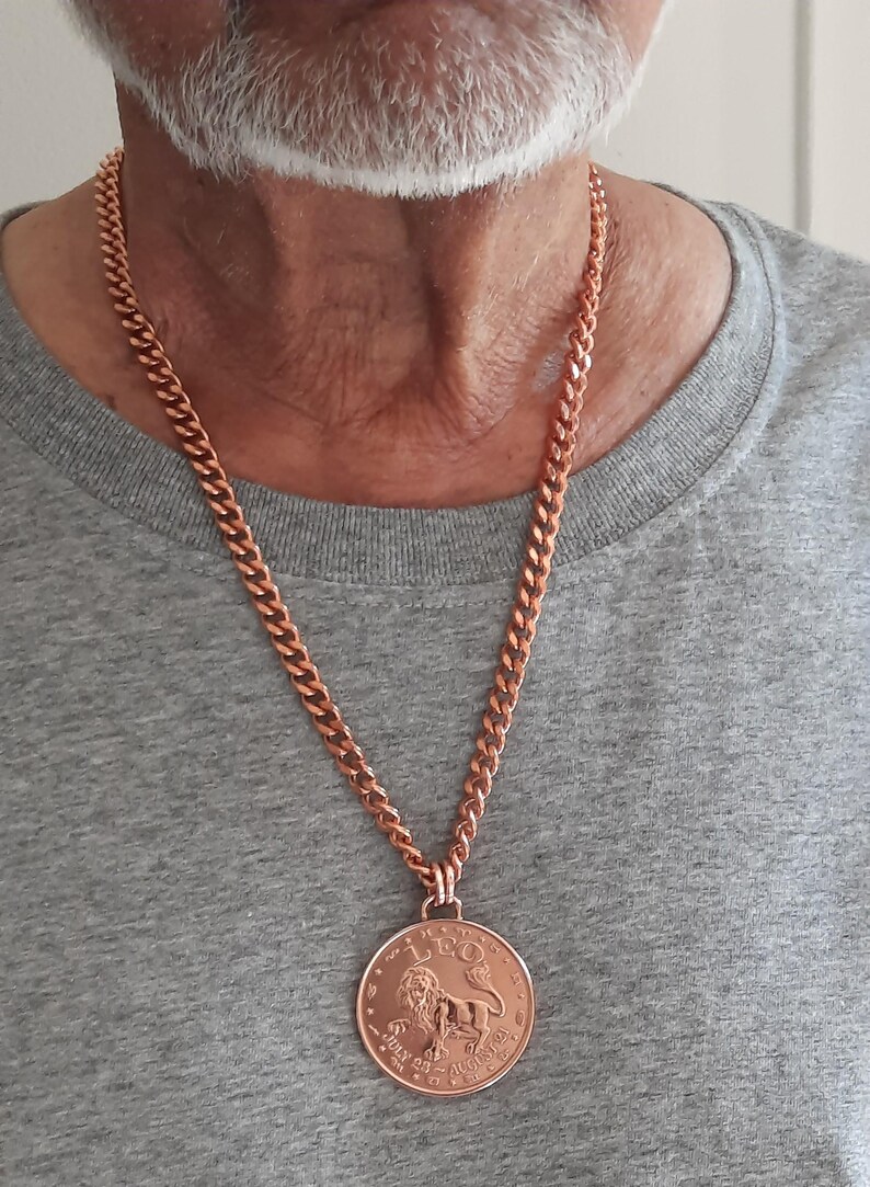 Leo Zodiac Copper Necklace: August Birthday Gift • ZO132 bild 4