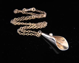 Bronze Calla Lily Pendant:  Floral nature-inspired Necklace • CL1007