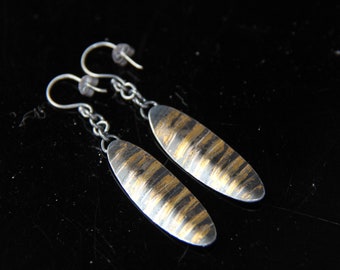 Gold Silver Earring wedding anniversary gift • mixed metal unique jewelry • MM1010