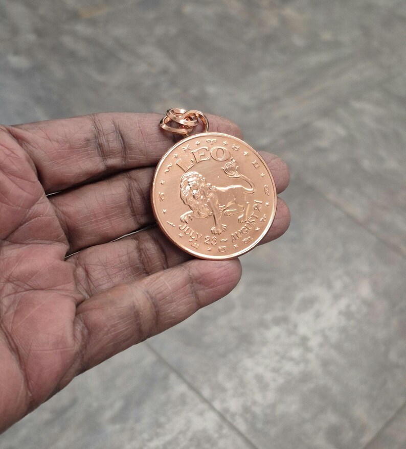 Leo Zodiac Copper Necklace: August Birthday Gift • ZO132 bild 5