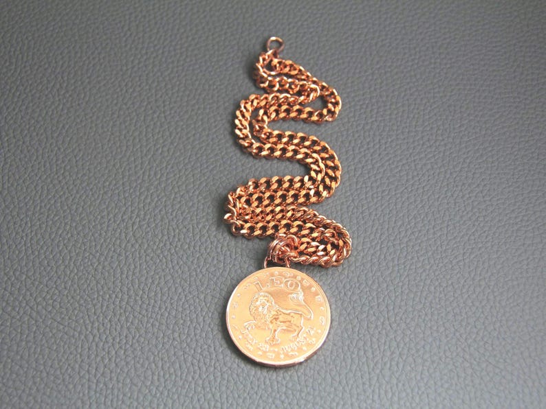 Leo Zodiac Copper Necklace: August Birthday Gift • ZO132 bild 2