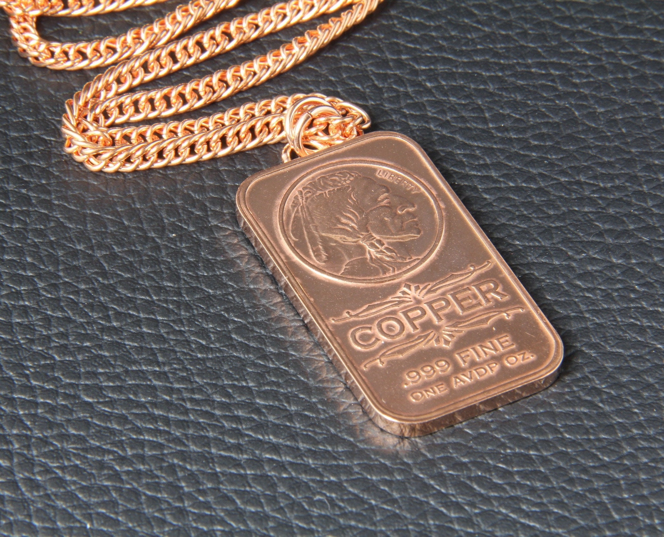 Mens Copper Pendant Necklace Anniversary Birthday Gift Ready • for him statement jewelry • ME1007