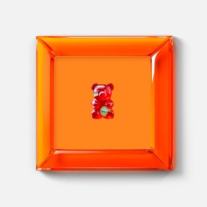 Label This – Gummy Bear Art Print, Red Candy Pop Art, Digital Download, Quirky Modern Wall Decor, Bold Minimalist Aesthetic