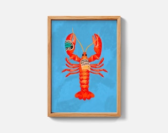Labeled Lobster Print – Quirky Kitchen Wall Art (Digital Download)