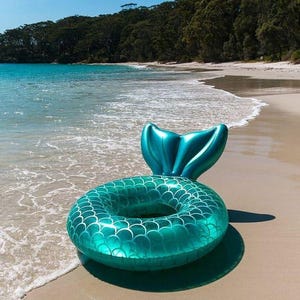Mermaid Ring Pink & Blau | Großes Schlauchboot für Erwachsene und Kinder | Sommer Strand Schwimmen Tube | Süsses Spielzeug