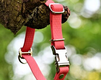 Neon Pinkes Wasserdichtes Gurtband Halsband für Hunde und Katzen, Biothane Pinkes Halsband