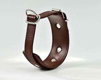 Brown Leather Dog Collar 1.5 Inch Wide, Thick Strap for Large Breeds, Heavy Duty Gear, Durable Hardware, Extra Strong Neckwear Personalized