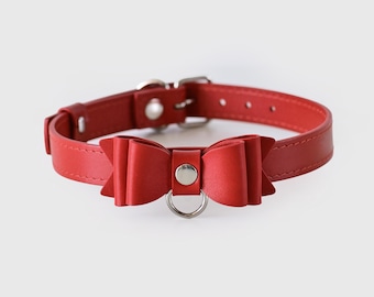 Rotes Schleifen Halsband Hund, Accessoire für Katzen und Hunde