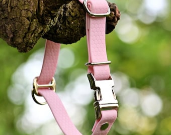 Rosafarbenes wasserdichtes Gurtband für Hunde und Katzen, Halsband aus Biothane in Rosa