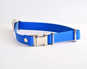 Blaues Biothane Hundehalsband, Wasserdichtes Halsband für Hunde und Katzen