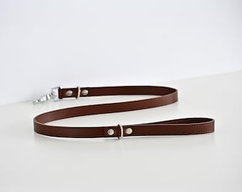 Brown Leash Heavy Duty Leather Dog Leash Strong Dual Layer Training Lead for Large Dogs No Pull Walking Strap Pet Supplies Padded Handle