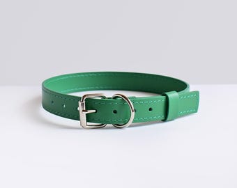 Grün Leder Hundehalsband, Hundehalsband aus Leder