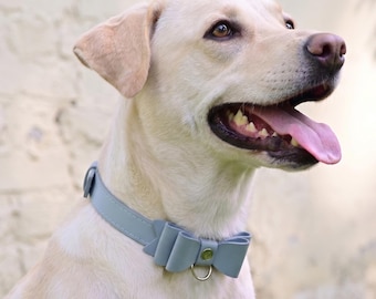 Blau Leder Schleife Halsband, Hochzeits Accessoires für Hunde und Katzen