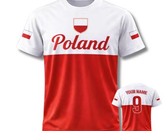 Poland Soccer Fan T-Shirt, Red White Flag, Unisex Jersey