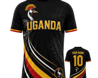 Uganda Soccer Jersey 3D, Personalized Name Number, Ugandan Football Shirt Fan Gift
