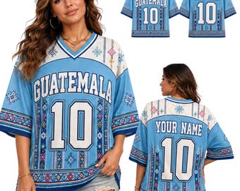 Guatemala Women's Drop Shoulder Mesh Football Jersey, Guatemalan Heritage Custom Name