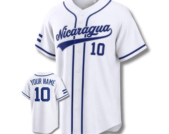 Nicaragua Baseball Jersey Custom Name Number, Blue Latin Pride Jersey Gift for Fans