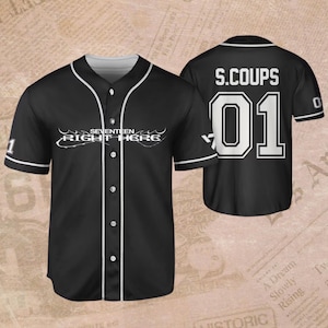 Black Baseball Jersey - S.Coups 01 Custom Kpop Concert Outfit