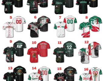 Mexico 3D Baseball Jersey Shirt Personalized Name Number, All Over Print Button Up