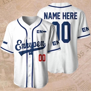 White Baseball Jersey - Custom Name & Number Kpop Concert Outfit