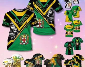 Personalized Jamaica Flag Lion T-Shirt, 3D All Over Print