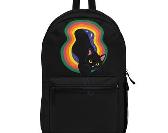 Mochila de gato negro: una elegante mochila escolar para amantes de los gatitos