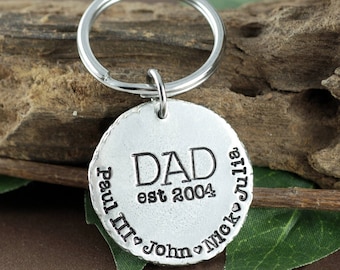 Father's Day Gift, Personalized Key Chain for Dad, Dad Engraved Keychains, Gift for Dad from Daughter, Birthday gift, Gift for Him