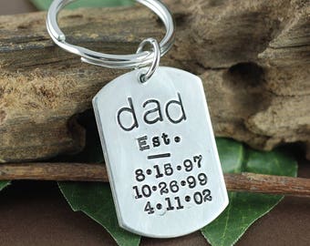 Est Dad Keychain, Keychain For Dad, Personalized Key Chain for Dad, Dad Keychain, Gift for Dad, Father's Day Gift, Key Chain for Daddy