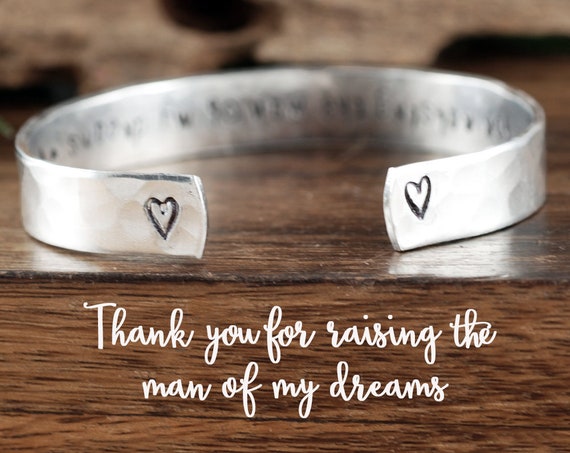 Thank you for raising the man of my Dreams, Personalized Mother of the Groom Jewelry, Mother of the Bride Jewelry, Wedding Party Gift