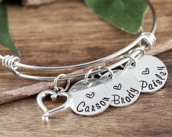 Personalized Mother's Day Bracelet, Name Bracelet for Mom, Name Charm Bracelet, Custom Mom Bracelet, Mother's Bracelet, Gift for Mom