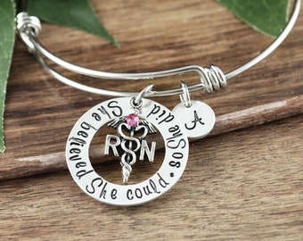 RN Graduation Gift, Graduation Gift for Nurse, Nurse Bracelet, Personalized Gift for Nurse, Nurse Graduation, Gift for Nurse Graduate