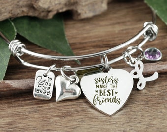 Bracelet for Sisters, Sisters Bracelet Charm, Sisters Bracelet Charm, Sisters Bangle Bracelet, Bracelet Sisters Forever, Gifts for Sisters