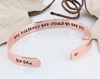 She believed she could so she did shop leather bracelet