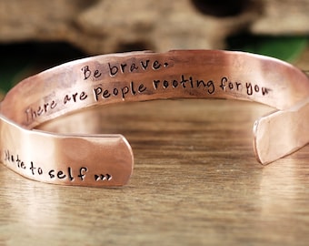 Be Brave Bracelet, Note to Self Cuff Bracelet, Encouragement Gift, Motivational Gift, Inspirational Cuff, Motivational Jewelry, Gift for Her