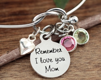 Birthday Gift for Mom, Remember I Love You Mom, Mom Bracelet, Mother's Bracelet, Gift for Her, I love you Mom Gift, Gift from Daughter