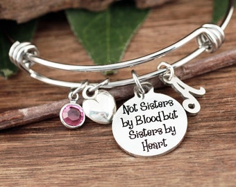 Sisters Jewelry, Not sisters by blood but Sisters by Heart, Sisters Bracelet, Bracelet for BFF, for Friend, Friends Bracelet, Charm Bracelet