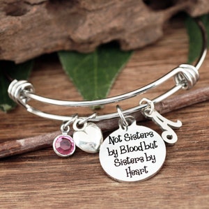 Sisters Jewelry, Not sisters by blood but Sisters by Heart, Sisters Bracelet, Bracelet for BFF, for Friend, Friends Bracelet, Charm Bracelet