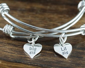 Big Sis Lis Sis Bracelet Set, Big Sister Bracelet, Little Sister Bracelet, Big Sister Jewelry, Little Sister Jewelry, Gift for Sister