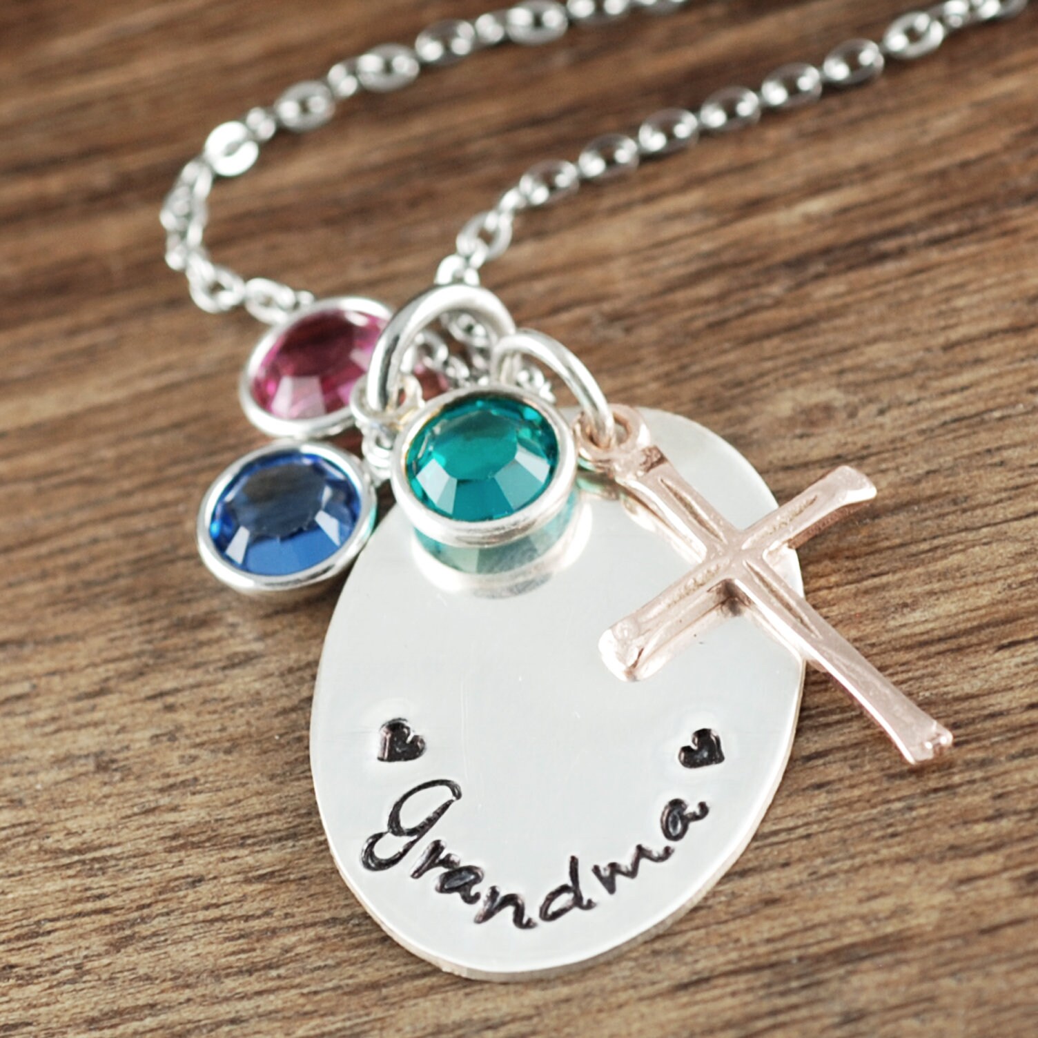 Personalized Grandma Necklace Grandmother Birthstone | Etsy