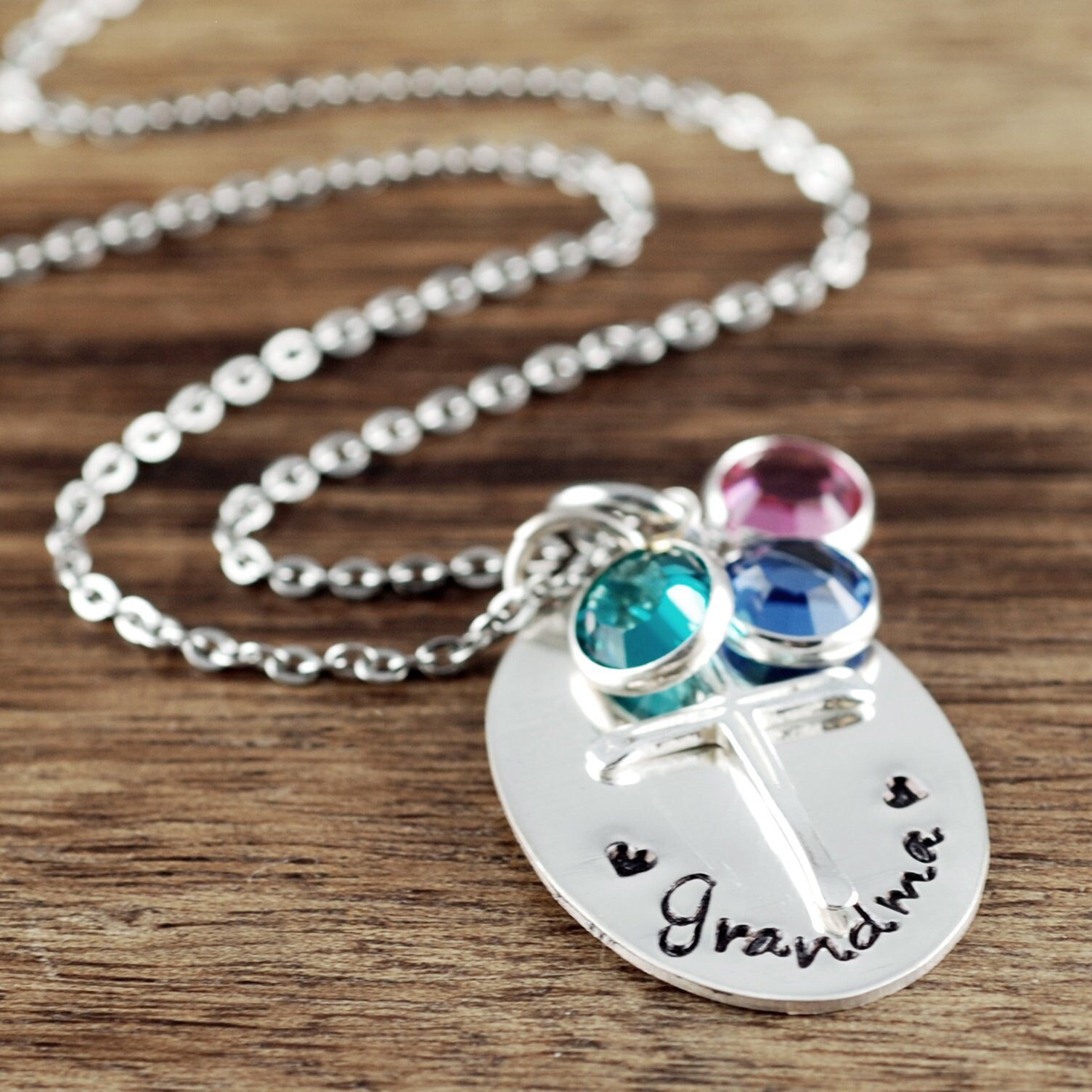Birthstone Jewelry Personalized Nana Grandma Necklace