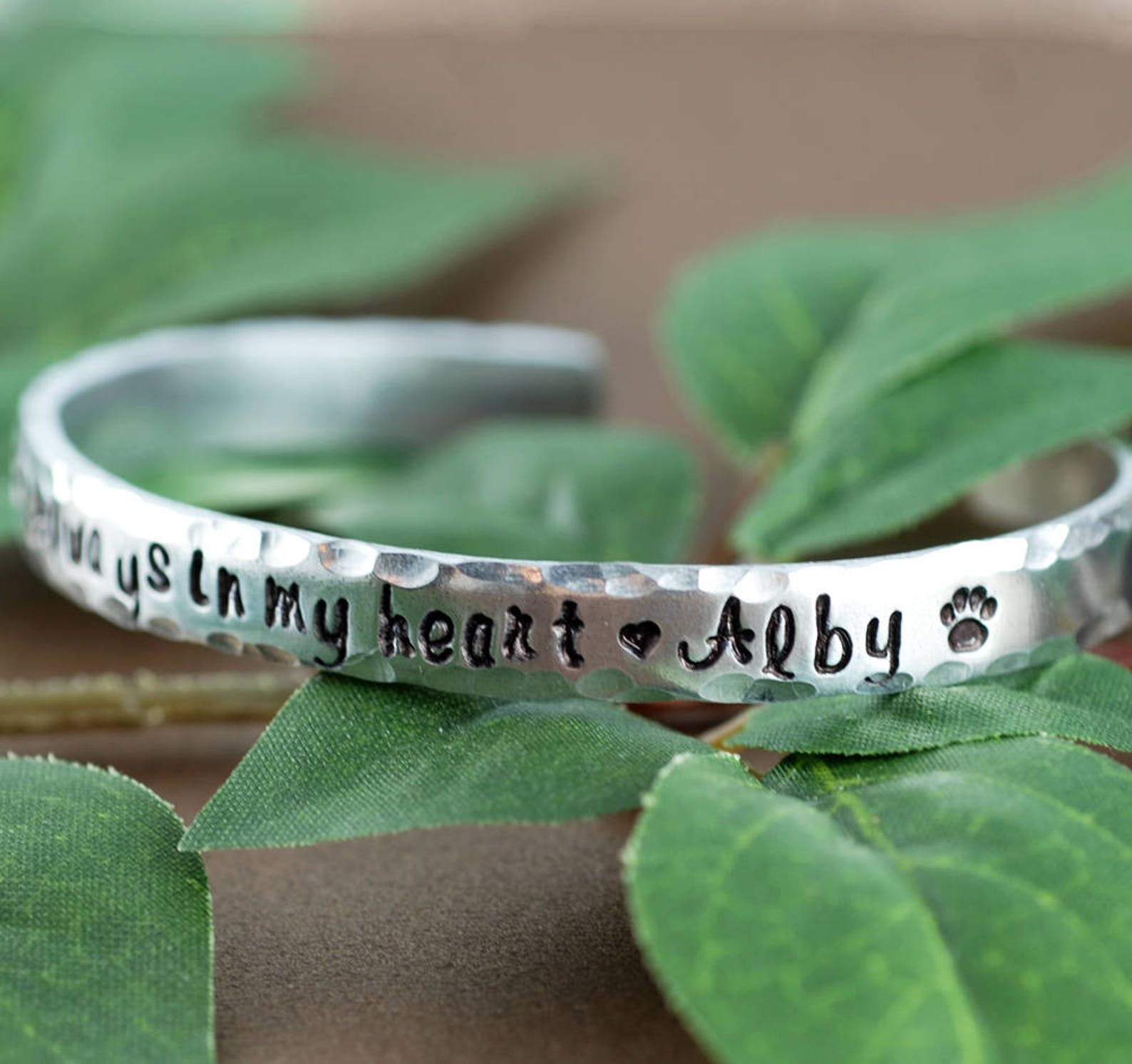 Personalized Pet Memorial Bracelet Always in My Heart Etsy
