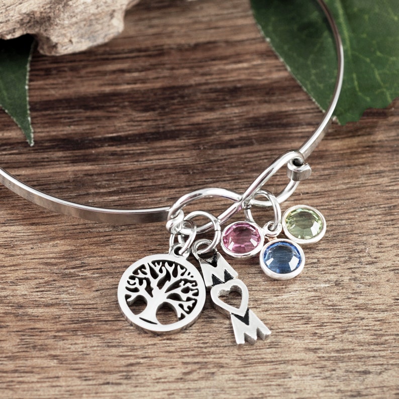 Gold birthstone bracelet for mom Clearance