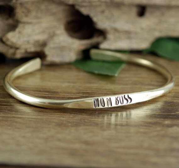 Items similar to Mom Boss Bracelet, Mothers Jewelry, Girl Boss, Mama